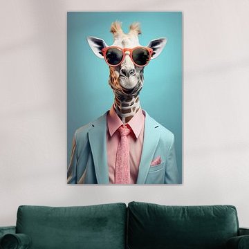 Giraffe mit Anzug und Sonnenbrille von haroulita