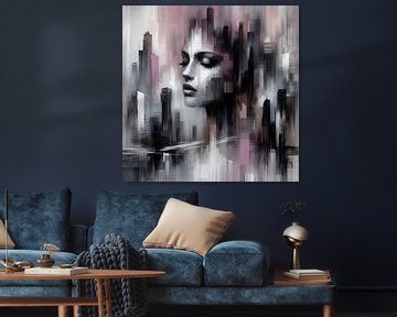 Girl in the City Mauve by FoXo Art