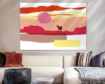 Kleine Rehe bei Sonnenuntergang von Artwork by Dagmar