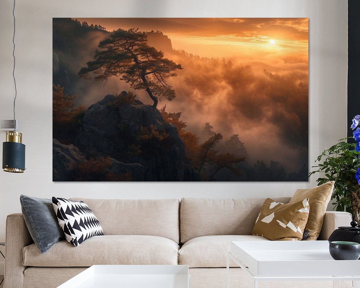 Voorbeeld van het werk in een kamer