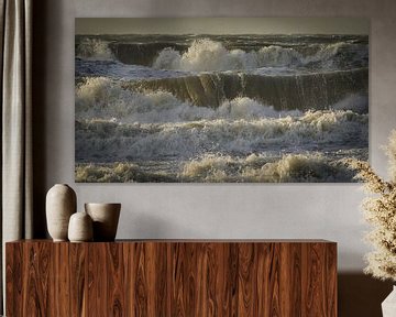 North Sea with wild and high waves by eric van der eijk