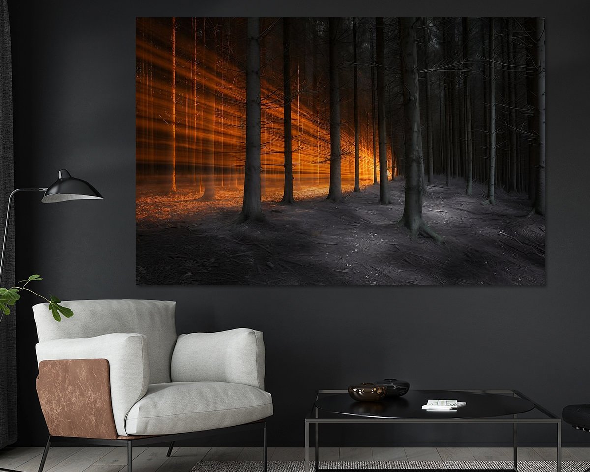 Voorbeeld van het werk in een kamer