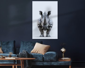 Abstract Rhino: Strength in Geometric Shapes by Color Square