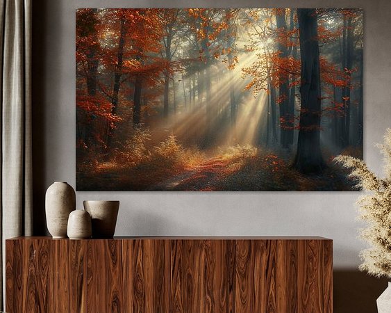 Voorbeeld van het werk in een kamer