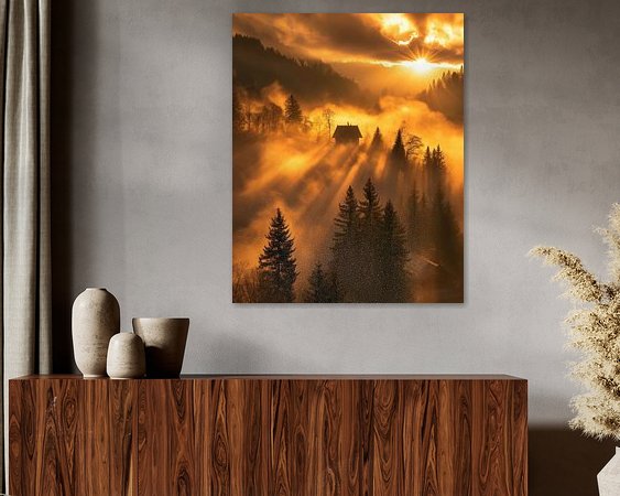 Voorbeeld van het werk in een kamer