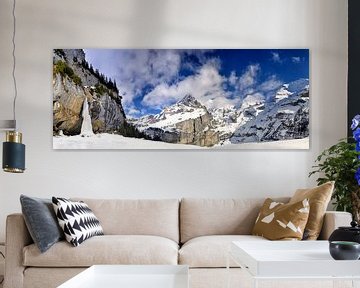 Winter Alpen panorama in Zwitserland van Sjoerd van der Wal