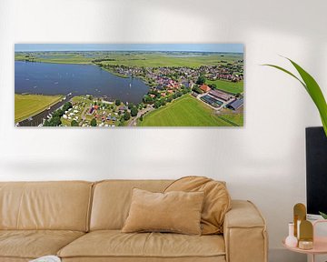 Lucht panorama van het dorp Oudega in Friesland Nederland van Eye on You