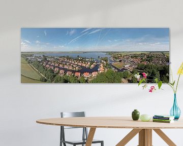 Lucht panorama van het dorp Langweer in Friesland Nederland van Eye on You