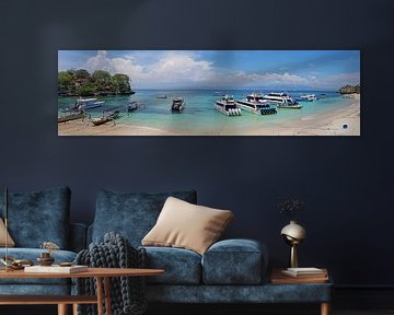 Panorama of Mushroom Bay harbour on Nusa Lembongan Bali Indonesia by Eye on You