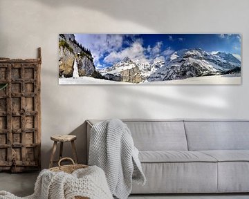 Winter Alpenpanorama in der Schweiz von Sjoerd van der Wal