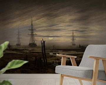 Schepen voor anker , Caspar David Friedrich- ca. 1816