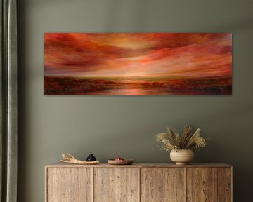 Gloeiend avondlicht boven de rivier van Annette Schmucker