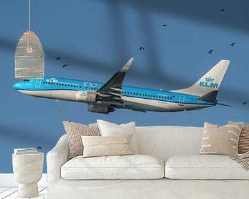 Opgestegen KLM Boeing 737-800. van Jaap van den Berg