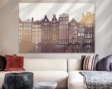 Maisons sur le canal d'Amsterdam aux Pays-Bas sur Imaginative