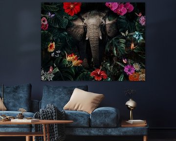 elephant in the tropical jungle by John van den Heuvel