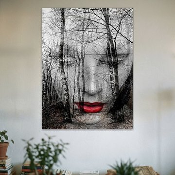 The face in the forest by Gabi Hampe
