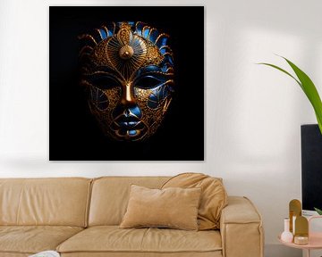 Masker goud-blauw van TheXclusive Art