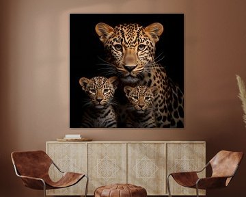 Portrait de 3 léopards sur TheXclusive Art