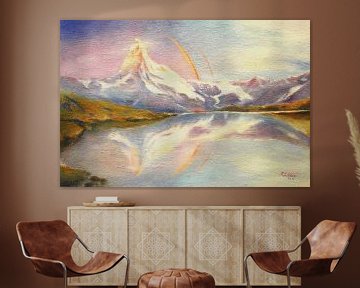 Matterhorn met regenboog van Marita Zacharias