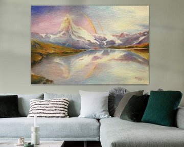 Matterhorn met regenboog van Marita Zacharias