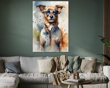 aquarelle chien sur widodo aw