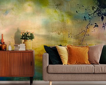 Gold Beige Abstract - Dreamy Modern Painting