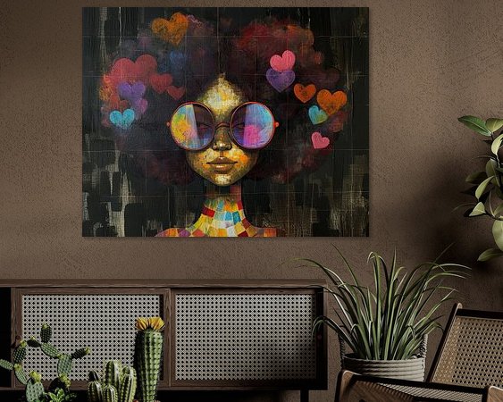 Voorbeeld van het werk in een kamer