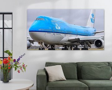 Taxiënde KLM Boeing 747-400 passagiersvliegtuig.