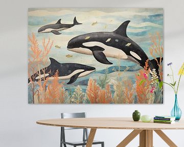 Orca Aquatic Art | Swimming Orca's by De Mooiste Kunst