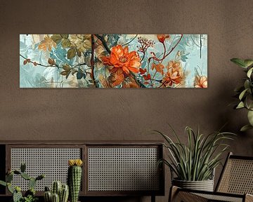 Blume Abstrakte Kunst | Orange Vitalität von De Mooiste Kunst