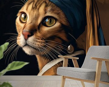 Katze mit Perlenohrring - Vermeer von Marianne Ottemann - OTTI