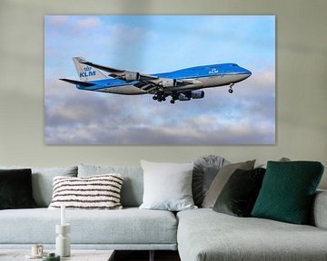 Landende KLM Boeing 747-400M City of Orlando.