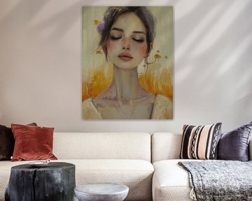 Modern portrait in pastel colours