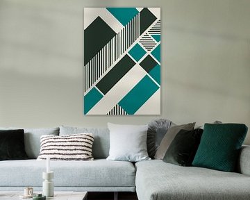 Geometrisch in groenblauw en zwart van Andreas Magnusson