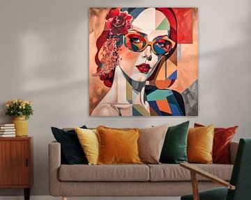 Pop Art Flower Portrait van Arjen Roos
