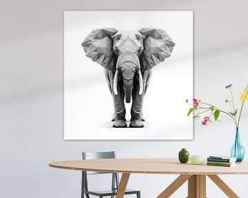 Forme géométrique d'un éléphant majestueux sur Color Square