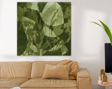 Night flowers. Abstract botanical in green colors by Dina Dankers