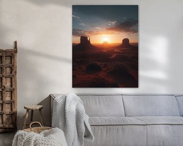 Vroeg licht in Monument Valley van fernlichtsicht