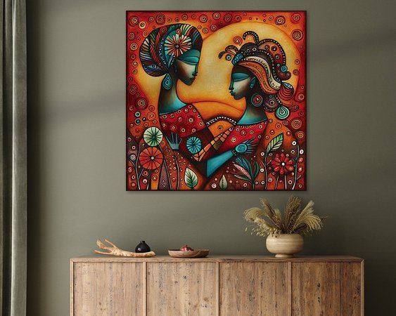 Voorbeeld van het werk in een kamer
