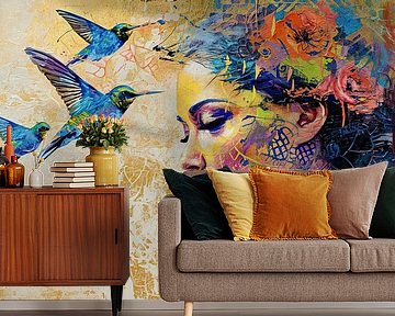 Modern Portrait | Woman With Hummingbirds