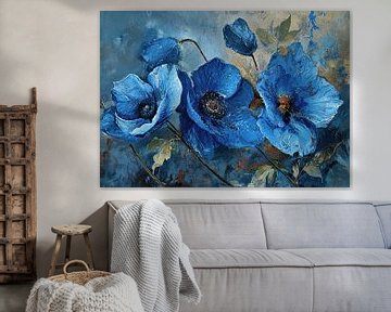 Blaue Mohnblumen von Blikvanger Schilderijen