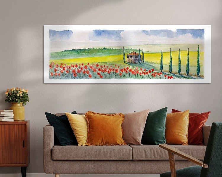Voorbeeld van het werk in een kamer