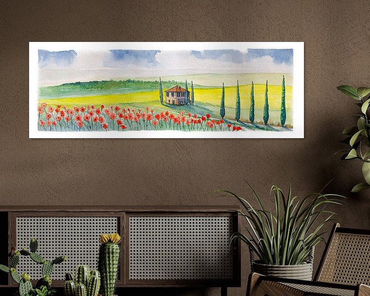 Voorbeeld van het werk in een kamer