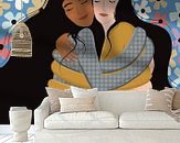 Voorbeeld van het werk in een kamer