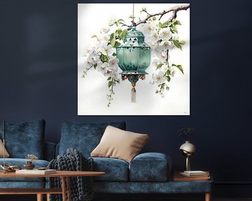 Lantaarn met lentebloesem, Japandi stijl van Lauri Creates