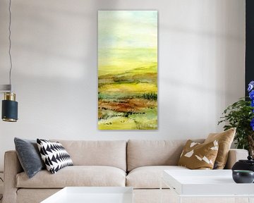 Landschap met glooiende heuvels van Claudia Gründler