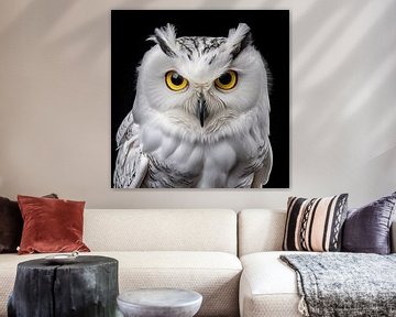 Witte uil portret van The Xclusive Art