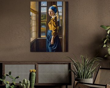 Geinspireerd door het meisje met de parel van Johannes Vermeer van Jolique Artista