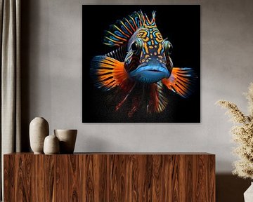 Portrait d'un poisson mandarin sur TheXclusive Art