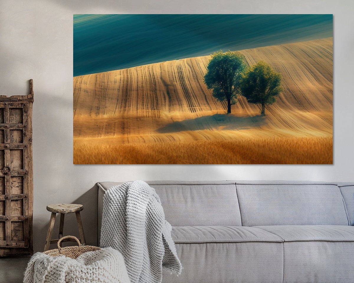 Voorbeeld van het werk in een kamer